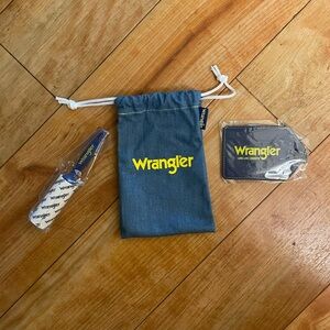 Wrangler Blue Denim Travel Bag with Luggage Tag and Lint Roller